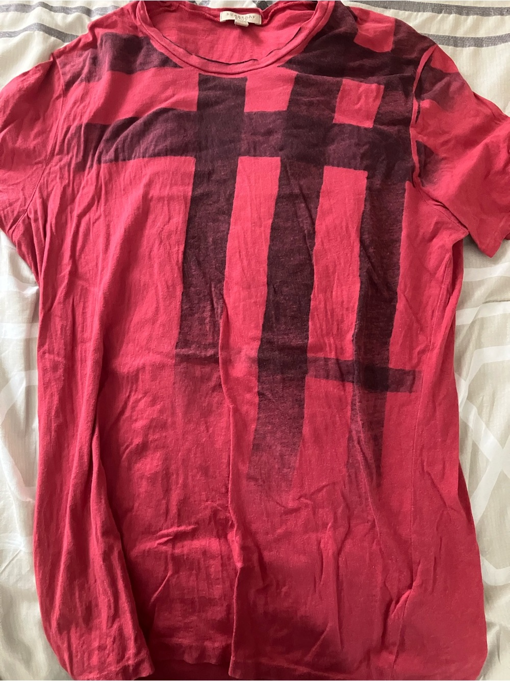 Men's Red Burberry Brit t shirt